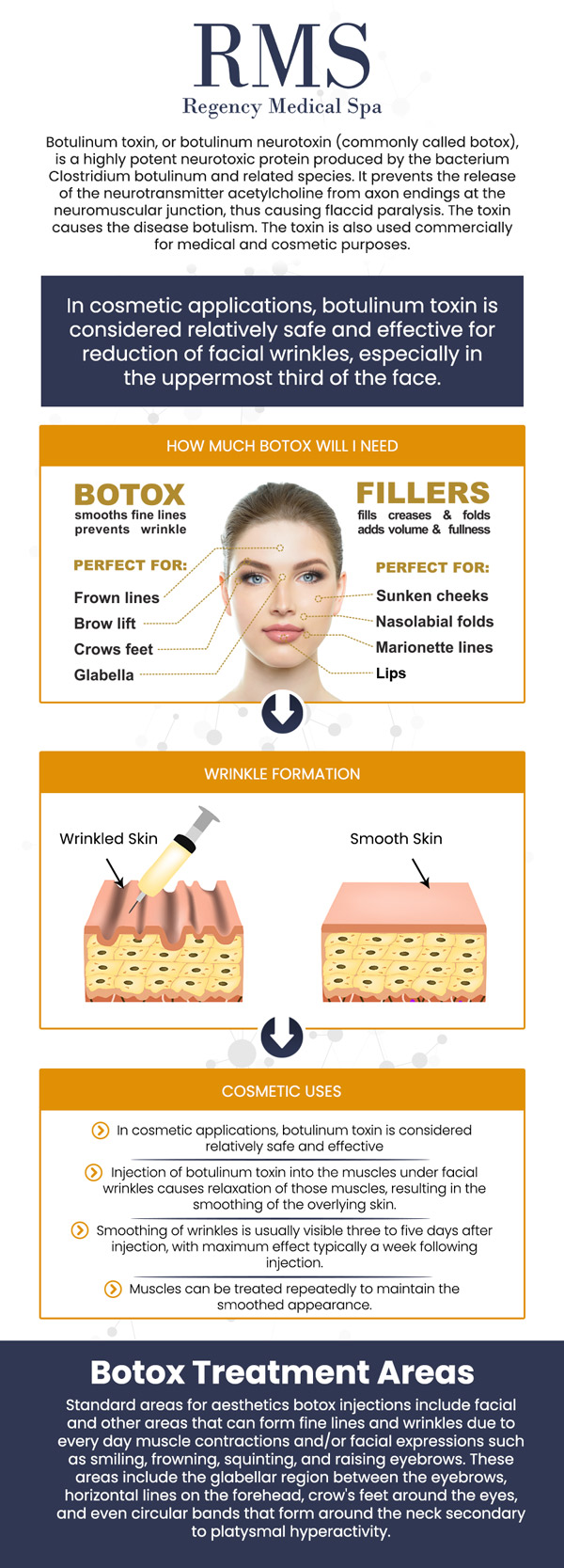Botox is commonly used to smooth out facial wrinkles, such as frown lines, crow's feet, and forehead lines. Botox treatments typically cost between $10 and $20 per unit. The cost of Botox treatments can vary based on factors such as the treatment area, the number of units required, and the expertise of the provider. At Regency Medical Spa and Hair Restoration Clinic, our professional team will provide you with a personalized treatment plan and a clear cost estimate during your consultation, ensuring you receive the best care. For more information, contact us today or book an appointment online. We are conveniently located at 300 Fox Glen Court Barrington, IL 60010. Botox is commonly used to smooth out facial wrinkles, such as frown lines, crow's feet, and forehead lines. Botox treatments typically cost between $10 and $20 per unit. The cost of Botox treatments can vary based on factors such as the treatment area, the number of units required, and the expertise of the provider. At Regency Medical Spa and Hair Restoration Clinic, our professional team will provide you with a personalized treatment plan and a clear cost estimate during your consultation, ensuring you receive the best care. For more information, contact us today or book an appointment online. We are conveniently located at 300 Fox Glen Court Barrington, IL 60010.