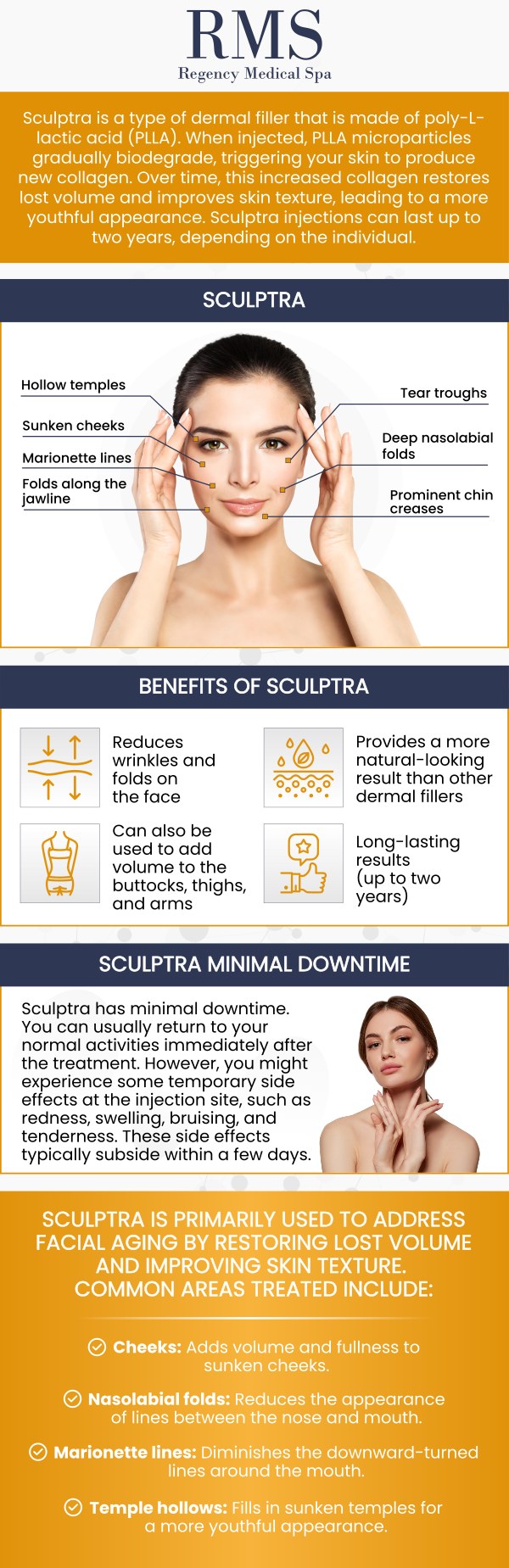 Sculptra is a revolutionary facial treatment that helps restore volume and smooth out wrinkles, providing natural and long-lasting results. At Regency Medical Spa in Barrington, IL, our team offers personalized Sculptra treatments to rejuvenate your appearance. This non-invasive procedure stimulates collagen production, improving skin texture and firmness over time. Experience the transformative benefits of Sculptra and restore a youthful, refreshed look with our skilled team. For more information, contact us today or book an appointment online. We are conveniently located at 300 Fox Glen Court Barrington, IL 60010. Sculptra is a revolutionary facial treatment that helps restore volume and smooth out wrinkles, providing natural and long-lasting results. At Regency Medical Spa in Barrington, IL, our team offers personalized Sculptra treatments to rejuvenate your appearance. This non-invasive procedure stimulates collagen production, improving skin texture and firmness over time. Experience the transformative benefits of Sculptra and restore a youthful, refreshed look with our skilled team. For more information, contact us today or book an appointment online. We are conveniently located at 300 Fox Glen Court Barrington, IL 60010.