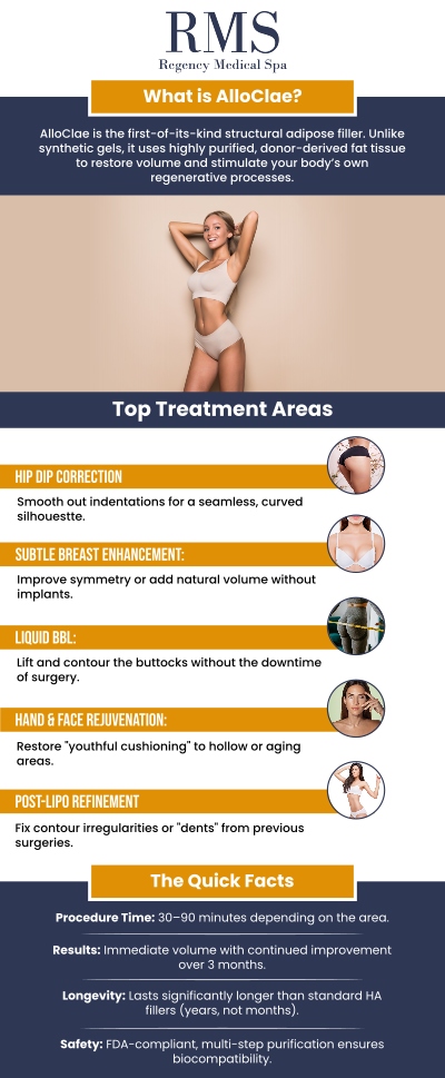 Common questions asked by clients: What is AlloClae? How does AlloClae work? What are the benefits of AlloClae treatment? How long does an AlloClae treatment take? How soon will I see results from AlloClae? How long do the results of AlloClae last?
Our team at Regency Medical Spa offers AlloClae, providing personalized solutions to help you achieve your desired results. We are dedicated to delivering exceptional care and attention to meet your unique needs. For more information, contact us today or book an appointment online. We are conveniently located at 300 Fox Glen Court Barrington, IL 60010. We serve clients from Barrington IL, Lake Barrington IL, Lake Zurich IL, Inverness IL, Carpentersville IL, and BEYOND!