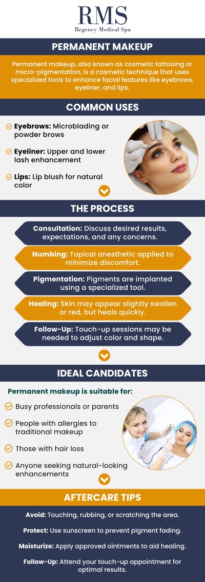 For permanent makeup in Barrington, IL, Julie Stewart at Regency Medical Spa offers expert services designed to enhance your natural beauty. Whether you’re looking for eyebrow tattoos, eyeliner, or lip color, Julie’s skilled techniques will provide long-lasting, flawless results. For more information, contact us today or book an appointment online. We are conveniently located at 300 Fox Glen Court Barrington, IL 60010.